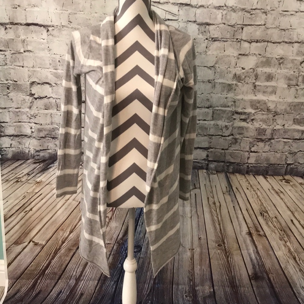 Gray striped cardigan